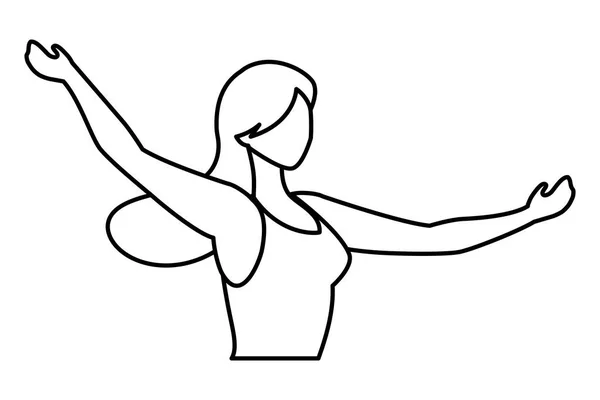 Jeune femme sans visage sur fond blanc — Image vectorielle