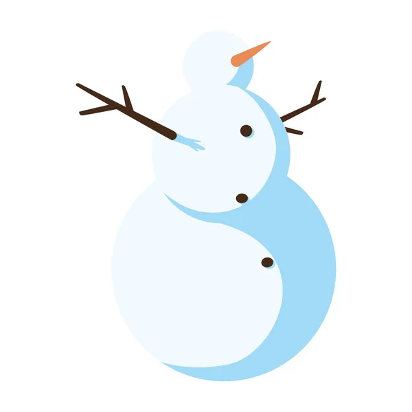 Lindo muñeco de nieve sobre fondo blanco — Vector de stock