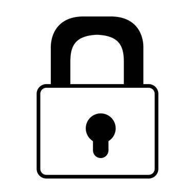 Beyaz arkaplanda güvenlik kilidi