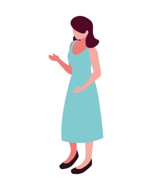 Beyaz arka plan üzerinde duran işkadını