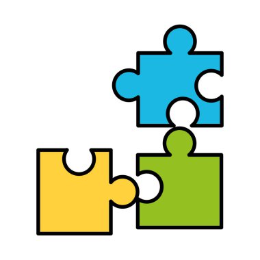 Beyaz arkaplanda renkli yapboz parçaları