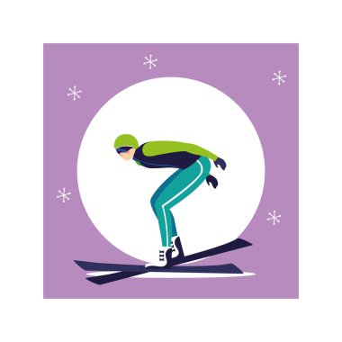 Dağda kayak yapan adam, kış sporu