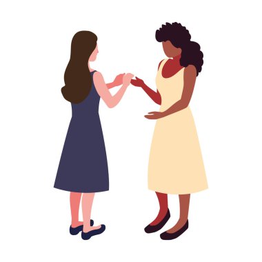 Çeşitli görüşleri, pozları ve jestleri olan iş kadınları