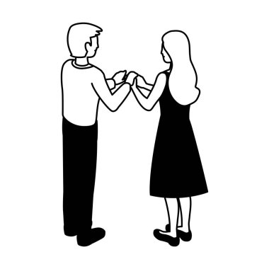 Beyaz arka planda duran insanların iş silueti