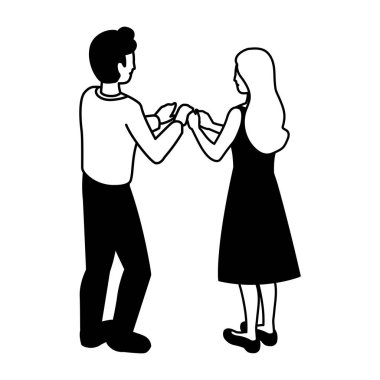 Beyaz arka planda duran insanların iş silueti