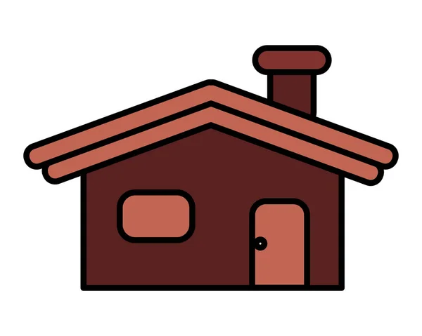 Casa de madera sobre fondo blanco — Vector de stock