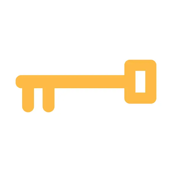 Golden key on white background — Stock Vector