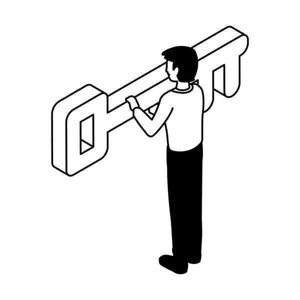 Obchodník s klíčem na bílém pozadí — Stockový vektor