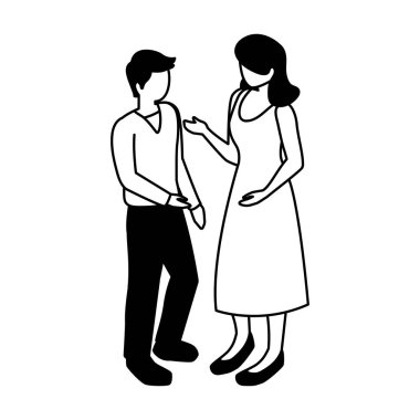 Beyaz arka planda duran insanların iş silueti