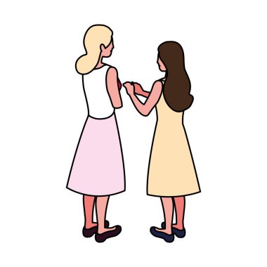 Çeşitli görüşleri, pozları ve jestleri olan iş kadınları