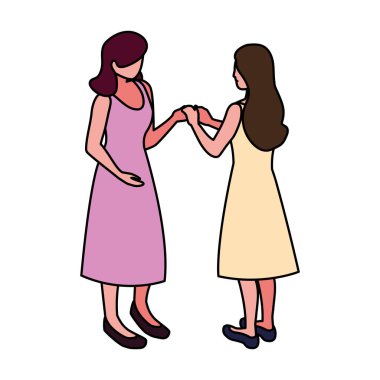 Çeşitli görüşleri, pozları ve jestleri olan iş kadınları