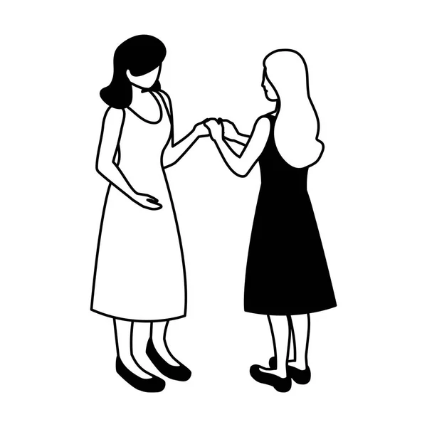 Silhouette de femmes d'affaires avec différents points de vue, poses et gestes — Image vectorielle