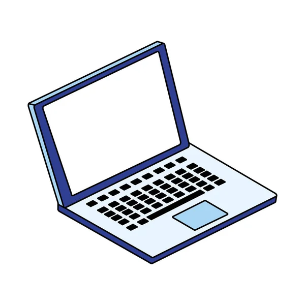 Öppna laptop på vit bakgrund — Stock vektor