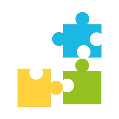 Beyaz arkaplanda renkli yapboz parçaları