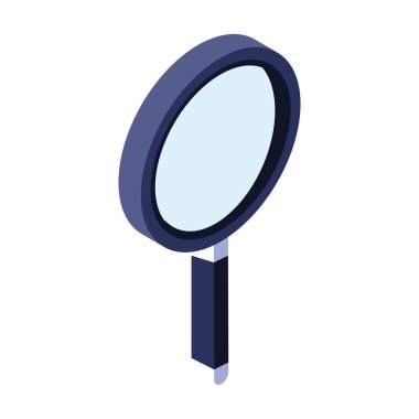 Beyaz arkaplanda büyüteç