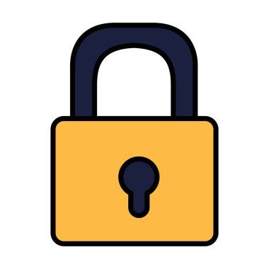 Beyaz arkaplanda güvenlik kilidi