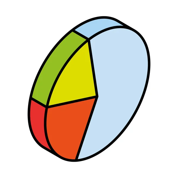 Tortendiagramm auf weißem Hintergrund — Stockvektor