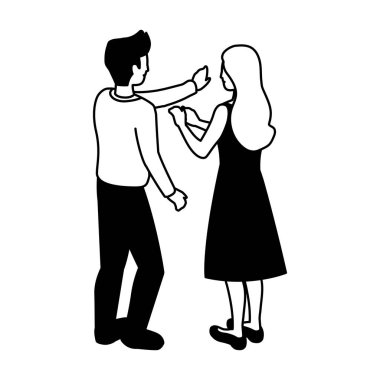 Beyaz arka planda duran insanların iş silueti