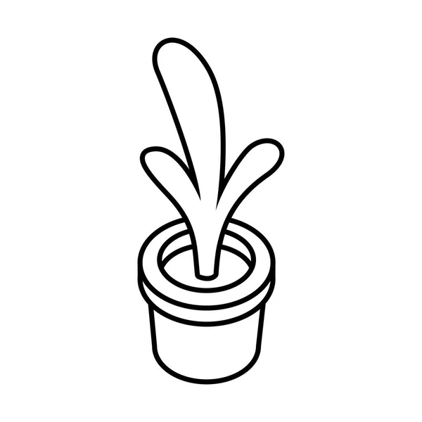 Planta de interior con maceta en fondo blanco — Vector de stock