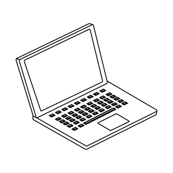 Offener Laptop auf weißem Hintergrund — Stockvektor