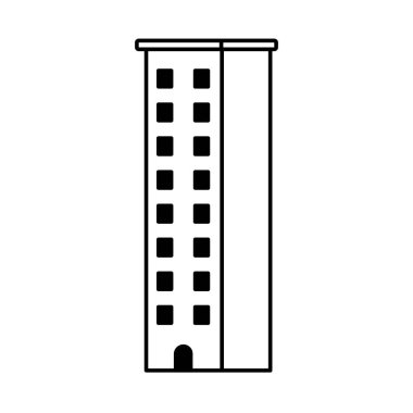 kule şehir mimarisi, apartman ve ofis binası, beyaz arka planda şehir manzarası