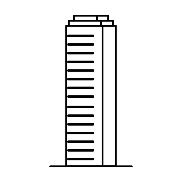 Tour ville architecture d'affaires, immeuble d'appartements et de bureaux, paysage urbain sur fond blanc — Image vectorielle