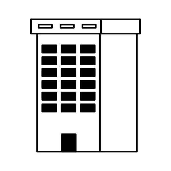 Toren stad zakelijke architectuur, appartement en kantoorgebouw, stedelijk landschap op witte achtergrond — Stockvector