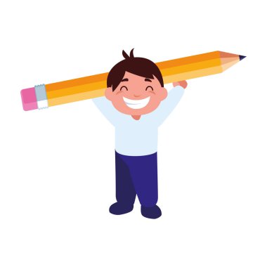 Okul malzemesi taşıyan öğrenci, okula geri döndü.