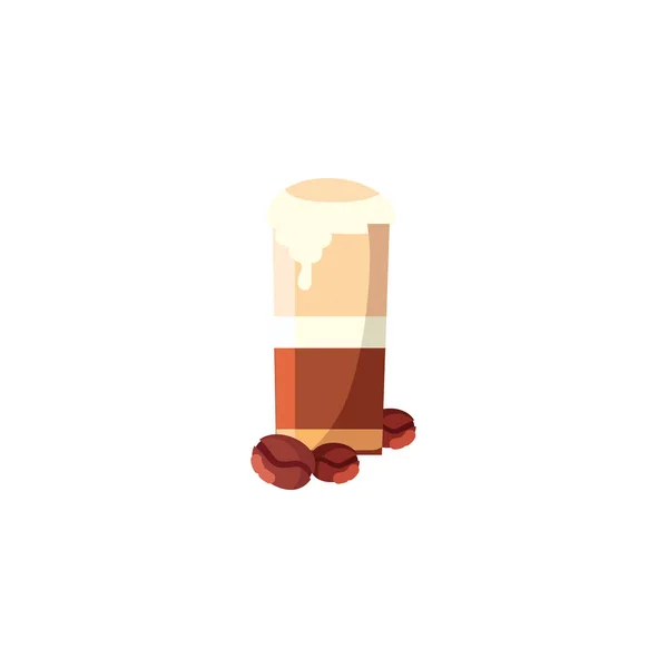 Diseño aislado del vector de vidrio de café — Vector de stock