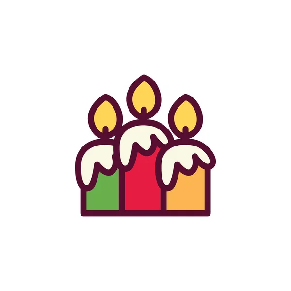 Velas aisladas iconos diseño vectorial — Vector de stock