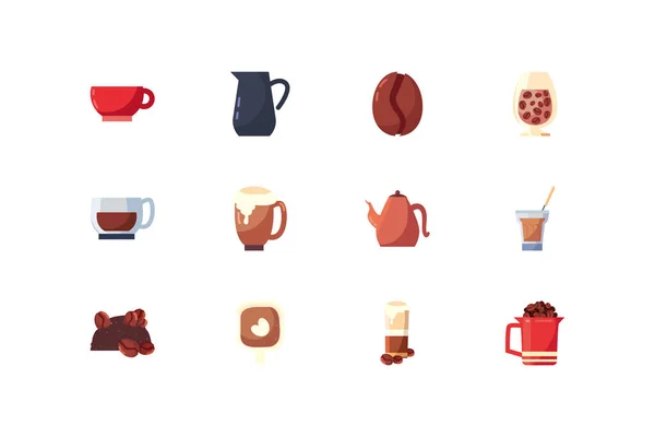 Geïsoleerde koffie pictogram set vector ontwerp — Stockvector