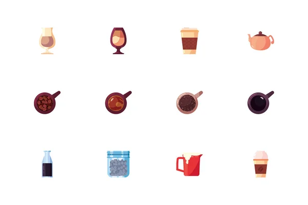 Geïsoleerde koffie pictogram set vector ontwerp — Stockvector