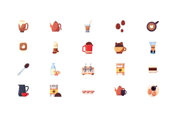 Geïsoleerde koffie pictogram set vector ontwerp — Stockvector