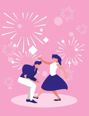 Müzik festivali dansçıları vektör tasarımı
