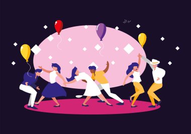 Müzik festivali dansçıları vektör tasarımı