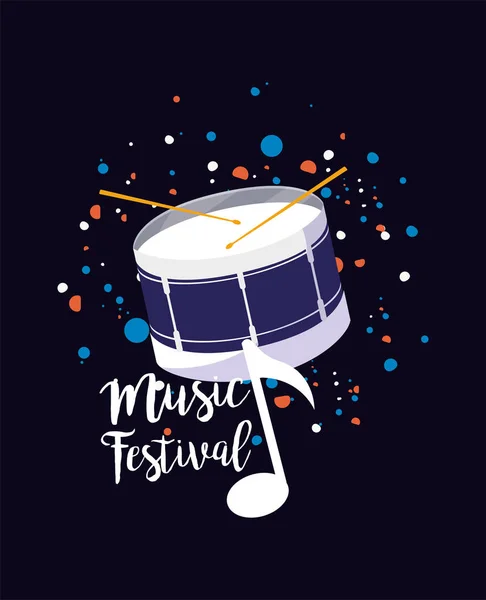 Instrument de tambour du festival de musique design vectoriel — Image vectorielle
