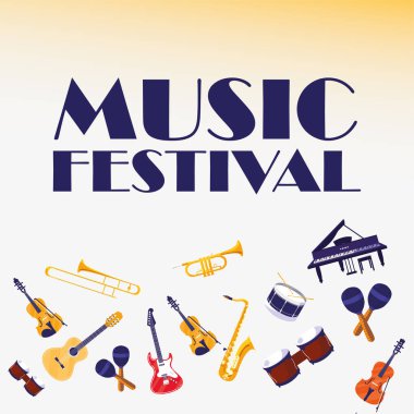 Müzik festivali vektör tasarımı araçları