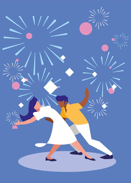 Music festival dancers vector design