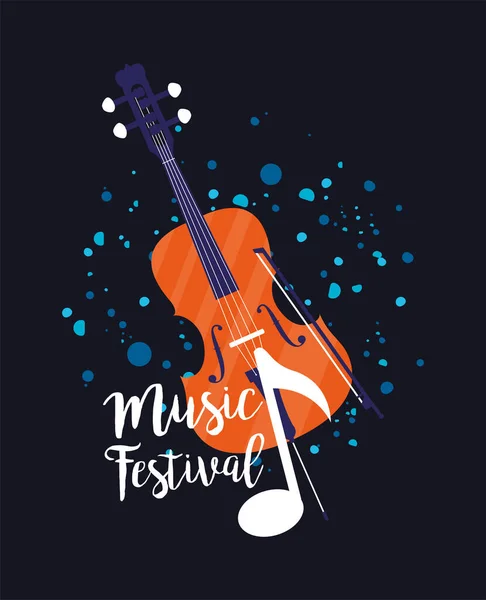 Violoncelle instrument de musique festival vectoriel design — Image vectorielle