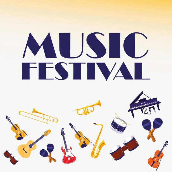 Instruments de musique festival vectoriel design — Image vectorielle