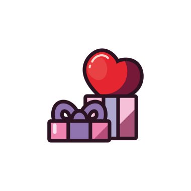 Armağan vektör tasarımının içindeki izole kalp