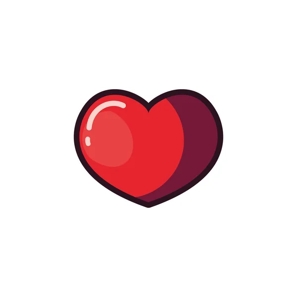Design de vetor de ícone de coração isolado — Vetor de Stock