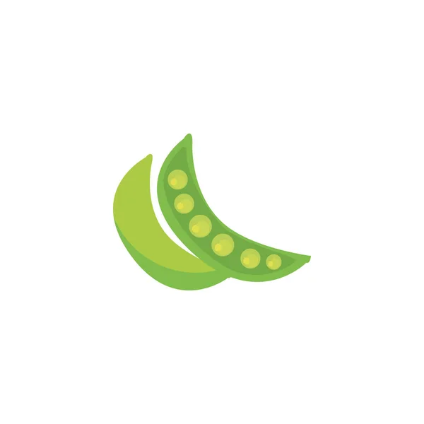 Desain vektor sayuran kacang hijau terisolasi - Stok Vektor
