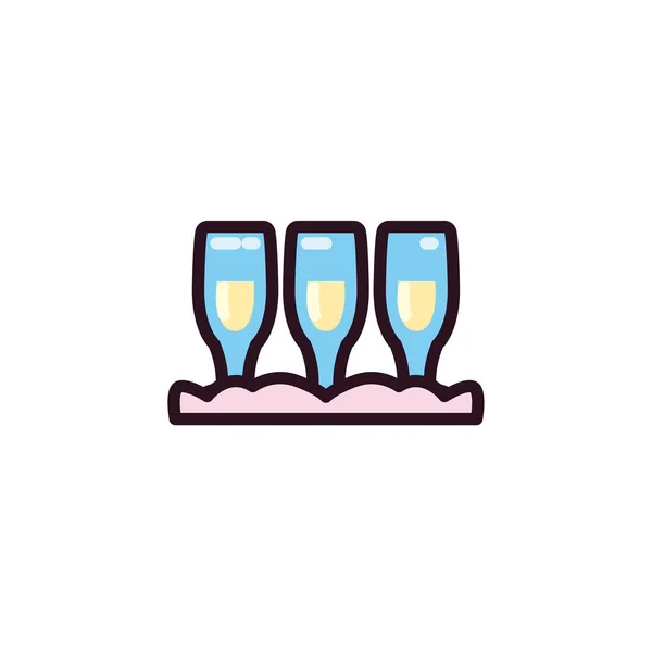 Izolované šampaňské poháry vektorový design — Stockový vektor