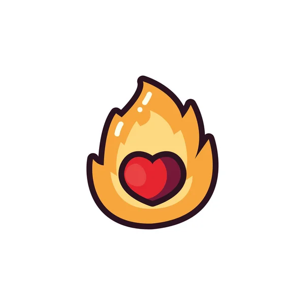 Isolated heart flame vector design — 스톡 벡터