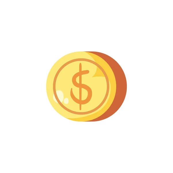 Dinero aislado moneda vector diseño — Vector de stock