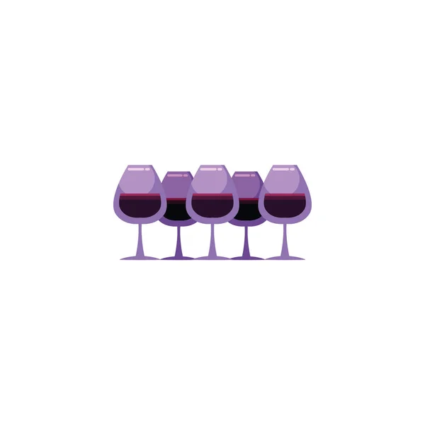 Векторная конструкция кубков с изолированным вином — стоковый вектор