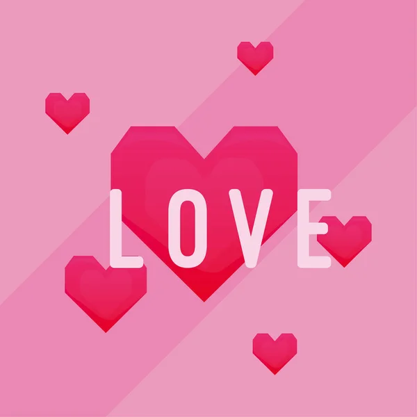 Liebe rosa Herzen Vektor-Design — Stockvektor