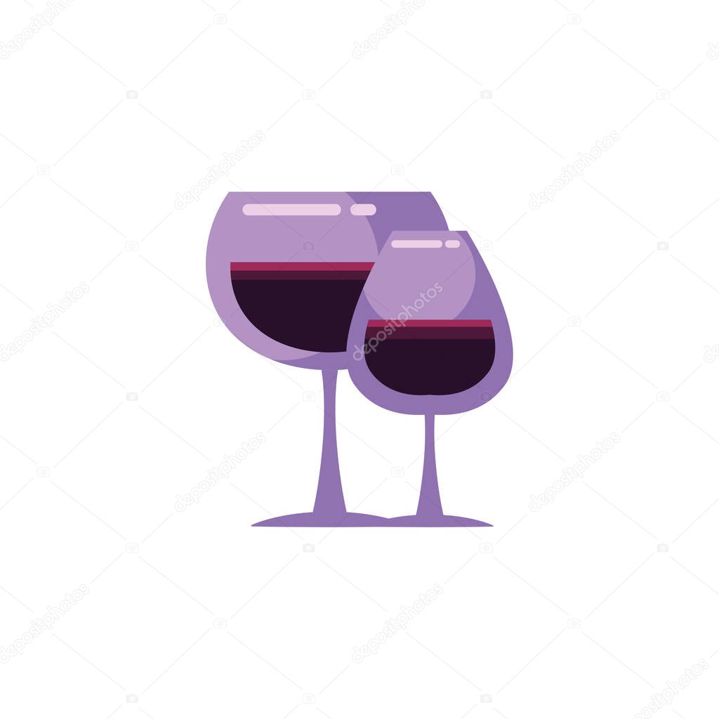 Isolated wine cups vector design