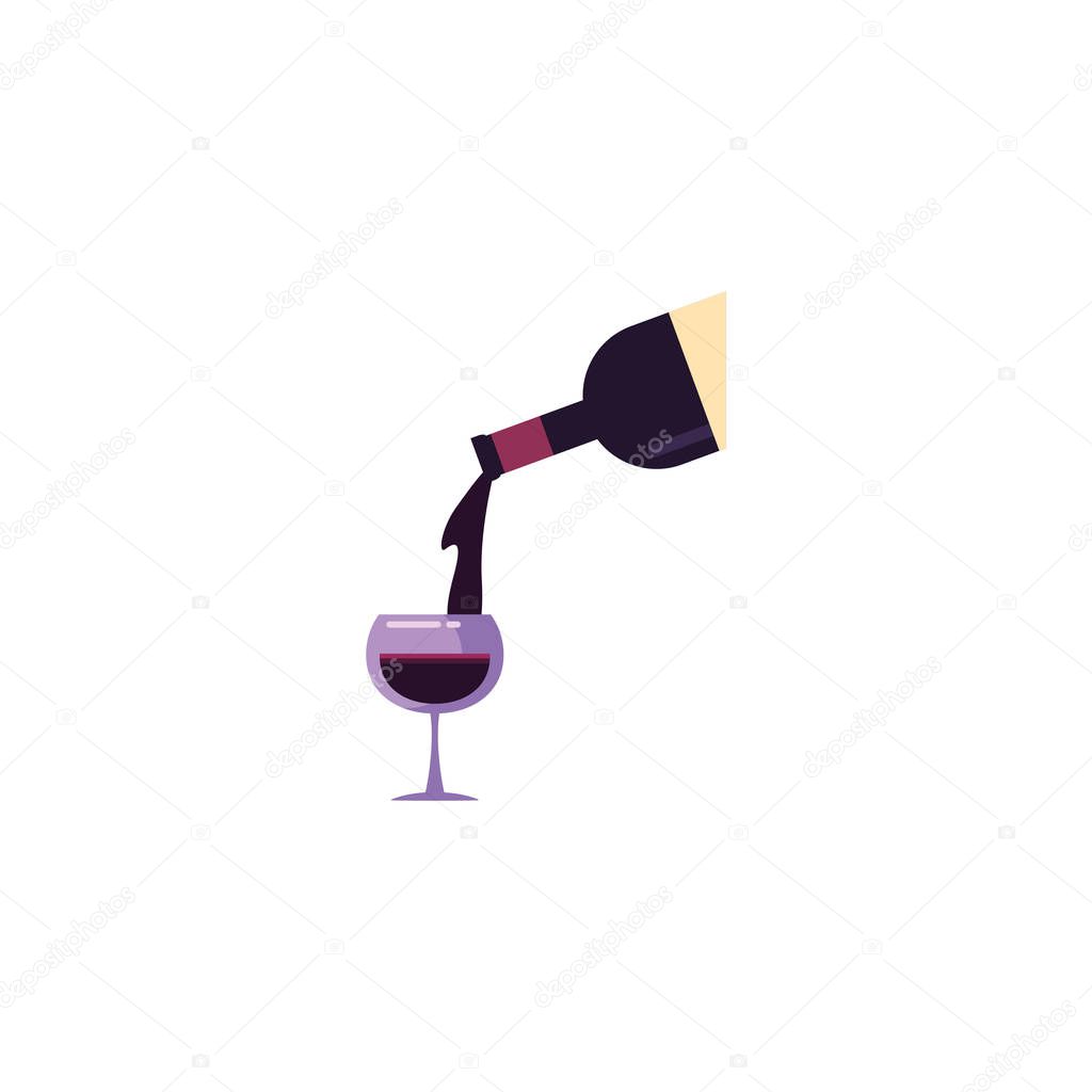 Isolated wine bottle and cup vector design
